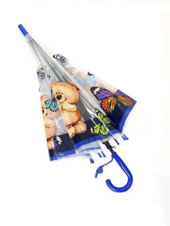 Зонт детский DINIYA арт.2662 полуавт 19"(48см)Х8К ПВХ мишки