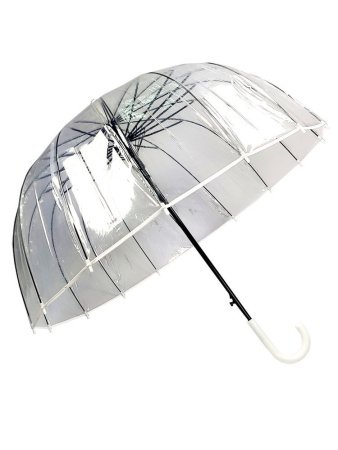 Зонт-трость женский DINIYA арт.2659 полуавт 23"(56см)Х16К прозрачный