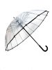 Зонт-трость женский DINIYA арт.2659 полуавт 23"(56см)Х16К прозрачный