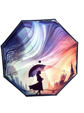 Зонт женский DINIYA арт.272 автомат 3 слож.23"(58 см)Х8К дев.город   