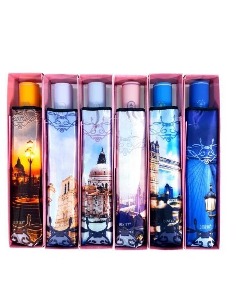 Зонт женский DINIYA арт.169 автомат 23"(58см)Х8К венеция