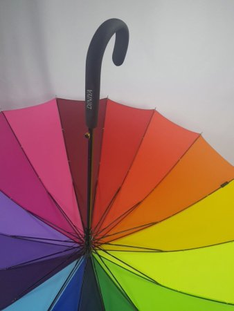 Зонт-трость женский DINIYA арт.CH006 (810) полуавт 27"(68см)Х16К радуга.