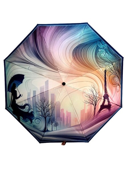 Зонт женский DINIYA арт.274 автомат 4 слож.21"(54 см)Х8К дев.город 