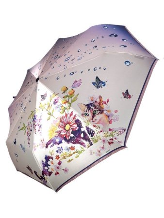 Зонт женский DINIYA арт.243 автомат 23"(58см)Х8К кот 