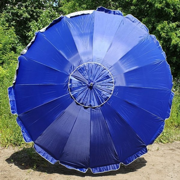 Зонт-пляжный DINIYA арт.8108 полуавт 59"(150см)Х16К серебро  