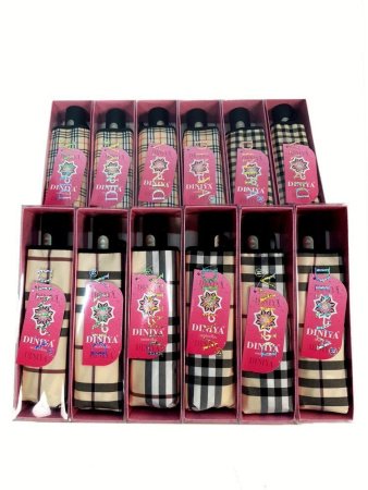 Зонт женский DINIYA арт.167 автомат 4 слож. 21"(54см)Х8К мини бербери