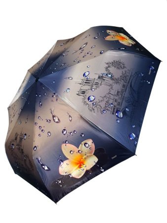 Зонт женский DINIYA арт.165 автомат 4 слож.21"(54см)Х8К город-цветы