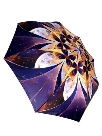 Зонт женский DINIYA арт.159 полуавт 23"(58см)Х8К листья/цветы 