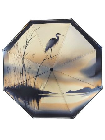 Зонт женский DINIYA арт.305 автомат 4 слож. 21"(54см)Х8К мини цапля