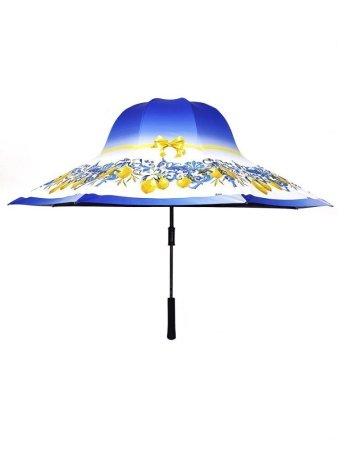 Зонт-трость шляпа женский DAIS арт.7709-15 полуавт (лимоны)    